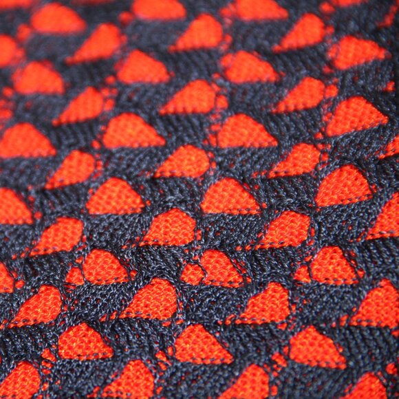 CHRISTIAN LACROIX BAZAR Red Top Blue Knit Overlay Pullover Made in France Sz M - Picture 8 of 8